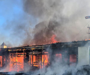 Spłonęła Biedronka w Polkowicach