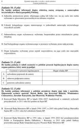 MATURA 2012, WOS poziom PODSTAWOWY - ARKUSZE, PYTANIA, ZADANIA, ODPOWIEDZI