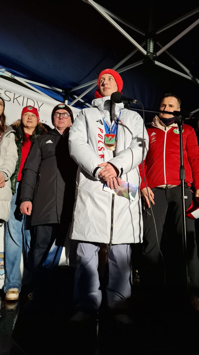 Powitanie Kacpra Tomasiaka w Bystrej 18.02.2026