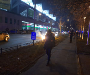 Kibice zgromadzeni podczas meczu Legia-Warta Poznań