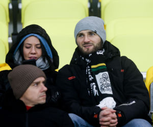 Kibice GKS Katowice dopingowali piłkarzy w meczu z Pogonią