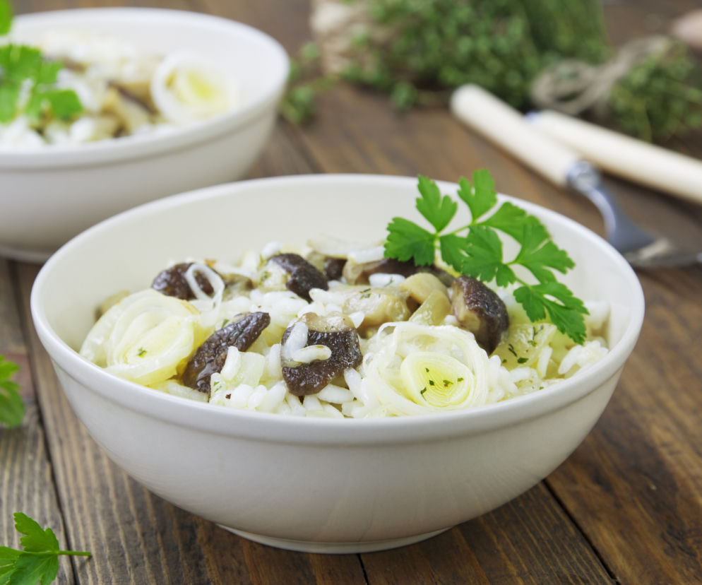 Risotto z porami i grzybami - sprawdzony przepis