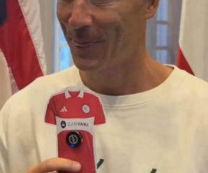 Robert Lewandowski przed wylotem do USA