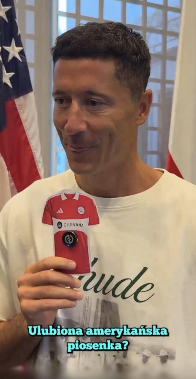Robert Lewandowski przed wylotem do USA