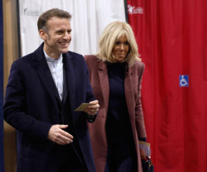 Emmanuel Macron z żoną Brigitte Macron