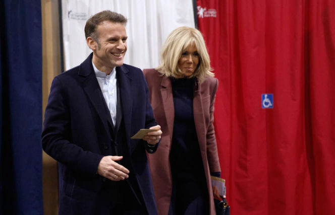 Emmanuel Macron z żoną Brigitte Macron