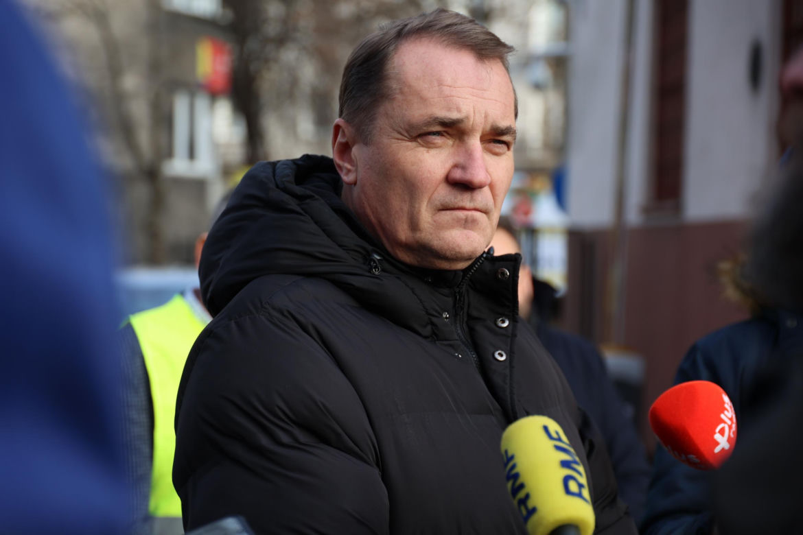 Konferencja po posiedzeniu sztabu kryzysowego po katastrofie budowlanej przy ul. Bernardyńskiej w Lublinie