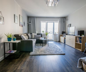 Szary salon w stylu skandynawskim