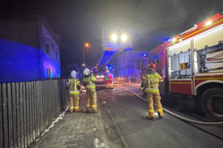 Pożar domu w Kaletach