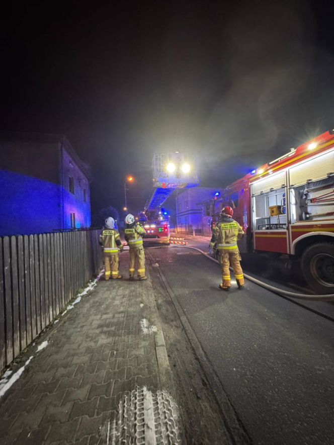 Pożar domu w Kaletach