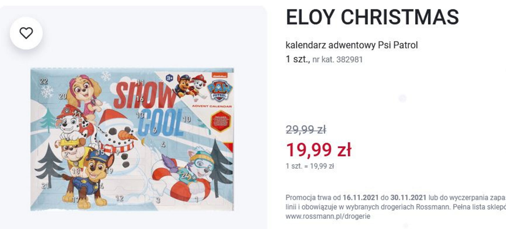 Kalendarze adwentowe w Rossmann