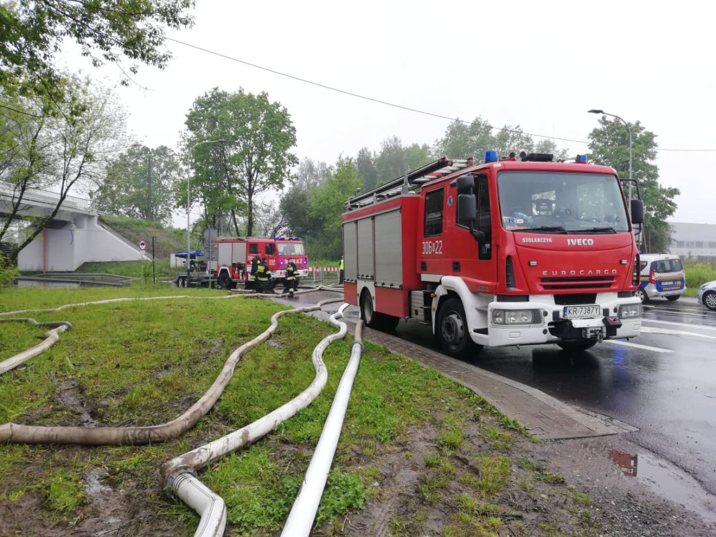 Powódź w Krakowie: Zalana ulica Półłanki 24.05.2019