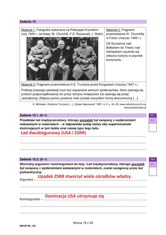 Matura 2025 WOS rozszerzony: odpowiedzi do wszystkich zadań z arkusza CKE - Formuła 2023 [13.05.2025]