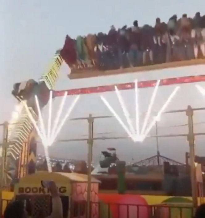 Rozpędzona karuzela z ludźmi runęła na oczach tłumu! Jedna osoba zginęła, 13 rannych