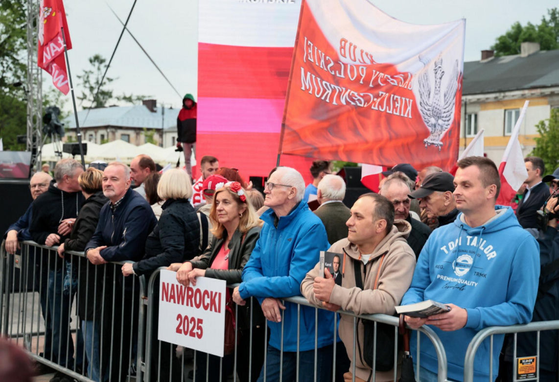 Karol Nawrocki na zorganizowanej przez telewizję Republika debacie przedwyborczej w Końskich