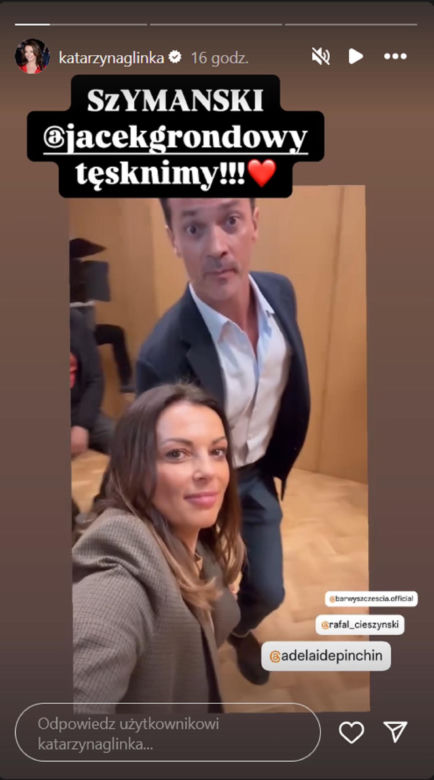 Barwy szczęścia na planie. Kasia (Katarzyna Glinka), Mariusz (Rafał Cieszyński)
