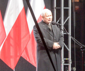 Jarosław Kaczyński na uroczystości odsłonięcia pomnika brata