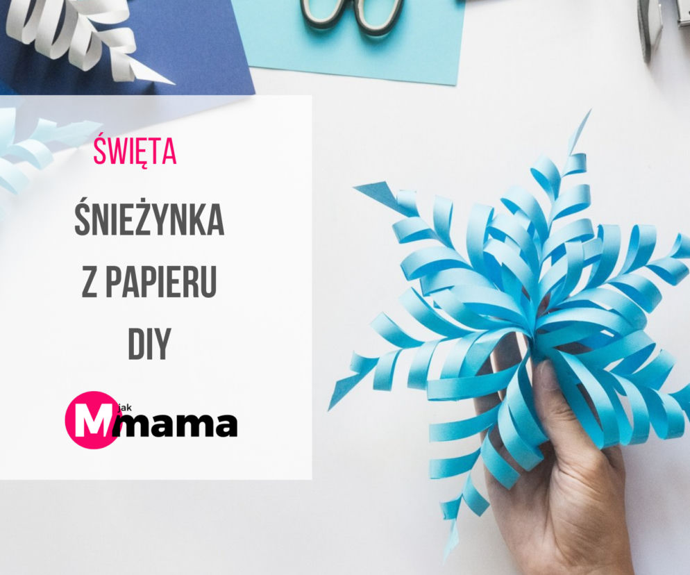 śnieżynka z papieru krok po korku 