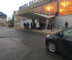 Alarm bombowy w Olsztynie - Dworzec Główny