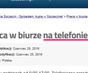 Praca na telefonie