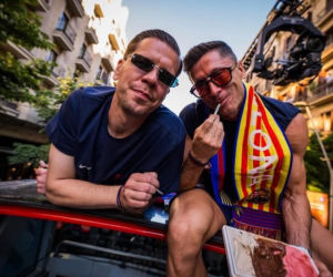 Robert Lewandowski i Wojciech Szczęsny na fecie Barcelony