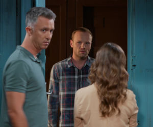 Pierwsza miłość. Janek (Maciej Mikołajczyk), Kinga (Aleksandra Zienkiewicz), Artur (Łukasz Płoszajski)
