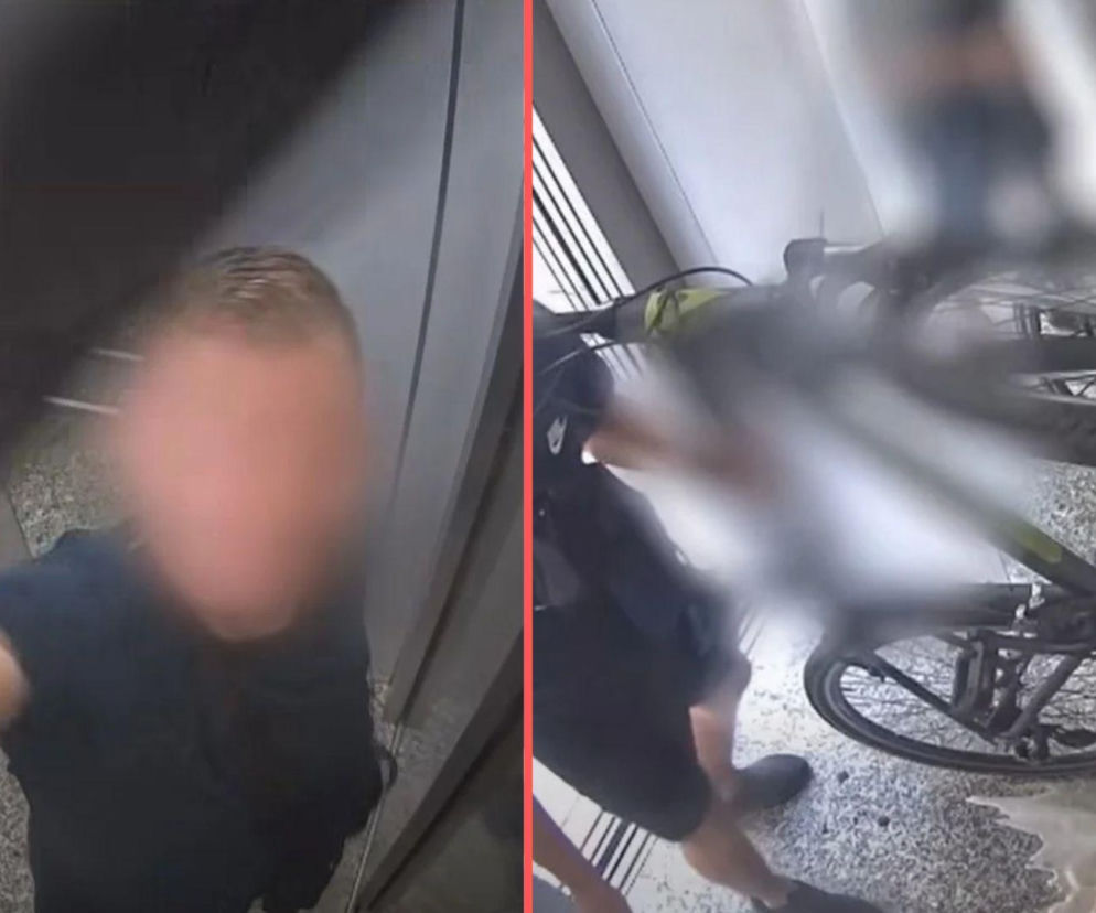 Jeden dźgał nożem kamerę, drugi walił w windę rowerem! Miasto publikuje nagrania