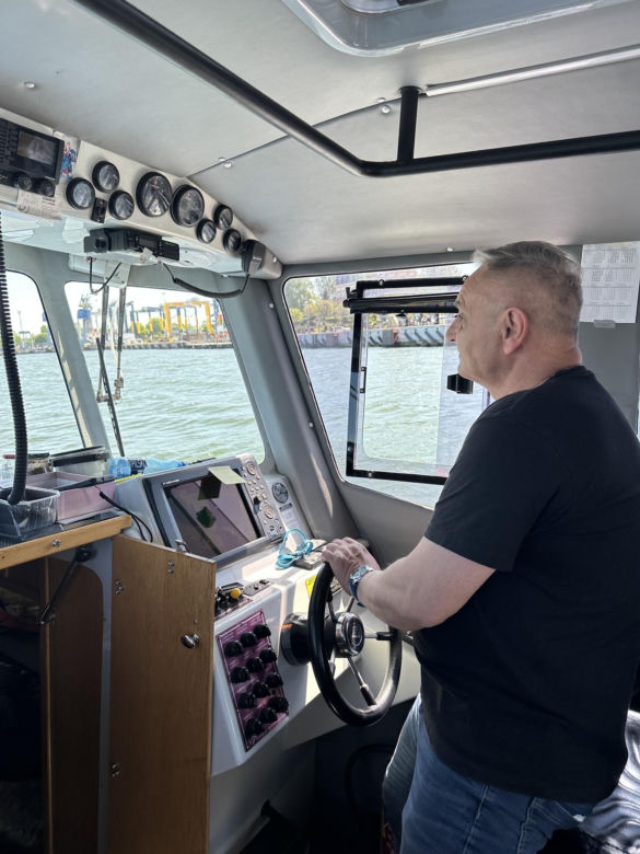 Młody jelonek wpadł do kanału portowego w Gdańsku. Uratowała go załoga Pioruna