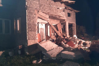 Budynek w ruinie. Wybuch gazu w domu w Jadownikach