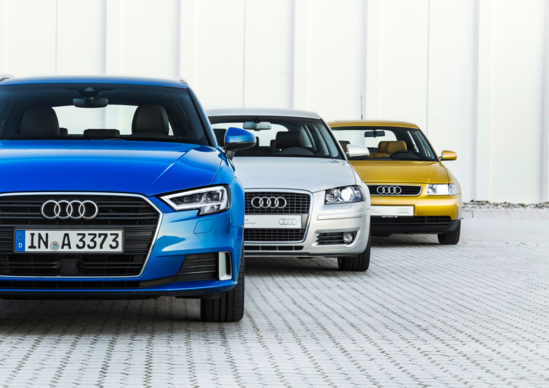 trzy generacje Audi A3