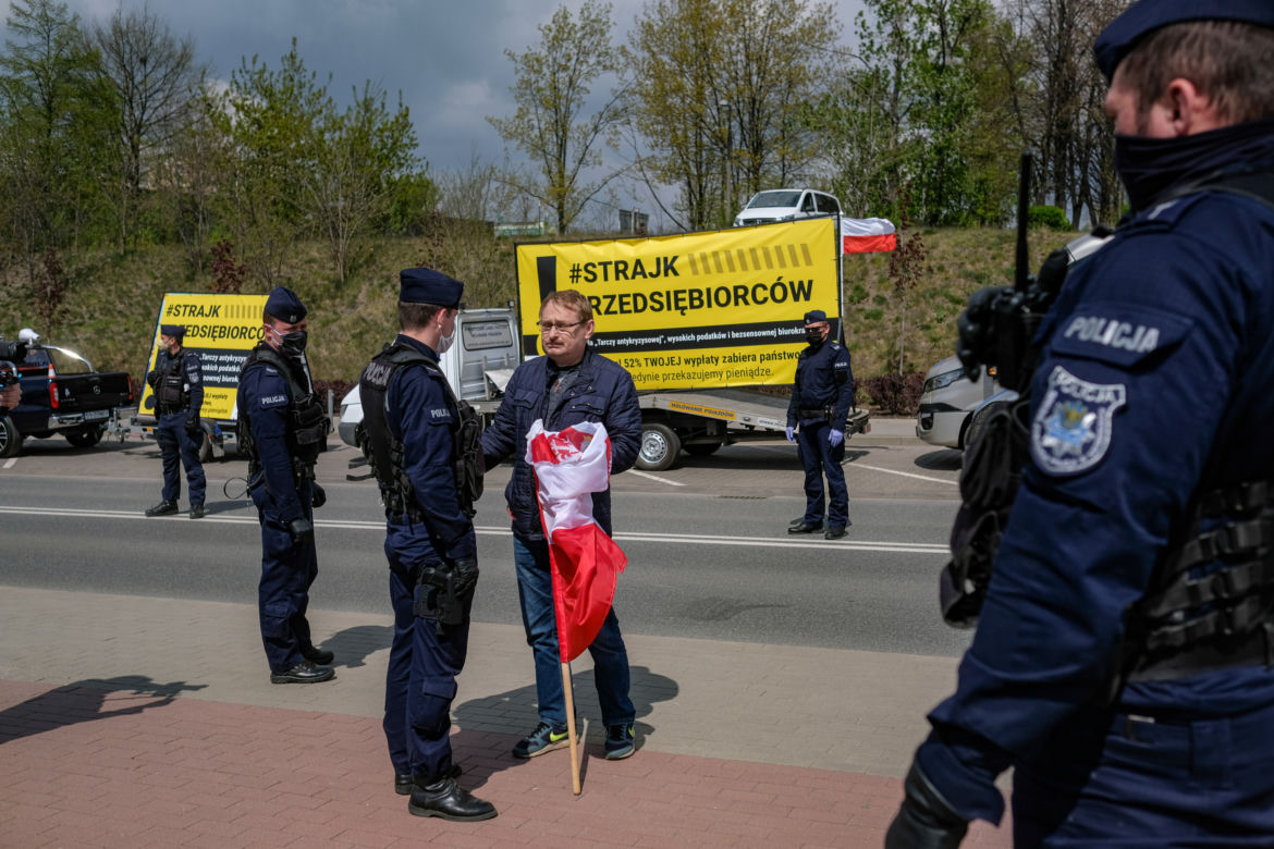 Protest przedsiębiorców w Katowicach.