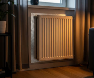 Folia aluminiowa za kaloryferem