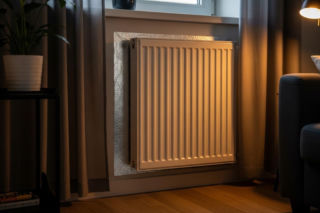 Folia aluminiowa za kaloryferem