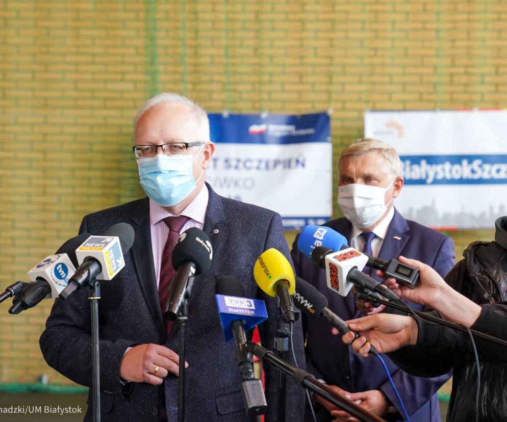 Punkt Szczepień Powszechnych w Białymstoku - konferencja prasowa