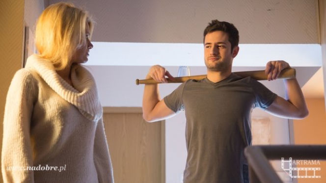 Na dobre i na złe odc. 555. Agata Woźnicka (Emilia Komarnicka), Adam Krajewski (Grzegorz Daukszewicz)