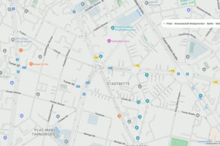 Niemieckie nazwy ulic w Szczecinie na mapach Bing