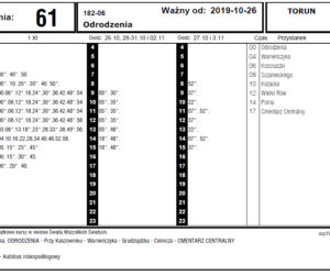 Komunikacja miejska na Wszystkich Świętych w Toruniu - rozkłady jazdy