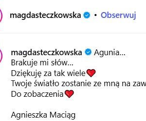 Gwiazdy żegnają Agnieszkę Maciąg