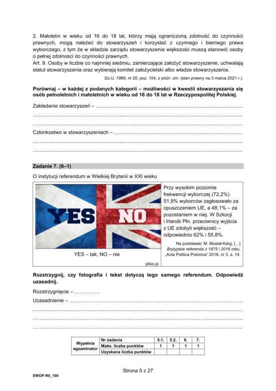 Matura 2021: WOS. Pytania, arkusze CKE, zadania [Matura 11.05.2021]