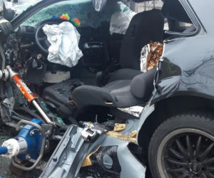 Komendant policji w Płońsku ratował życie 7 osób! Był świadkiem makabrycznego wypadku [ZDJĘCIA]
