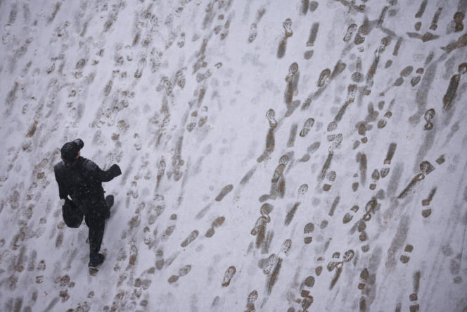 Intensywne opady śniegu w Warszawie (14.01.2026)