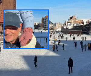 Ludzie chodzą po zamarzniętej Motławie. Nagranie Tuska wywołało burzę