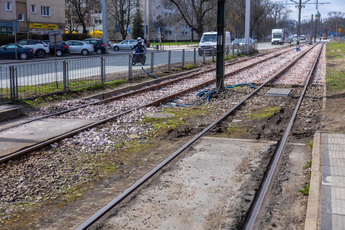 Tramwaj na Kasprzaka i Wolskiej w Warszawie