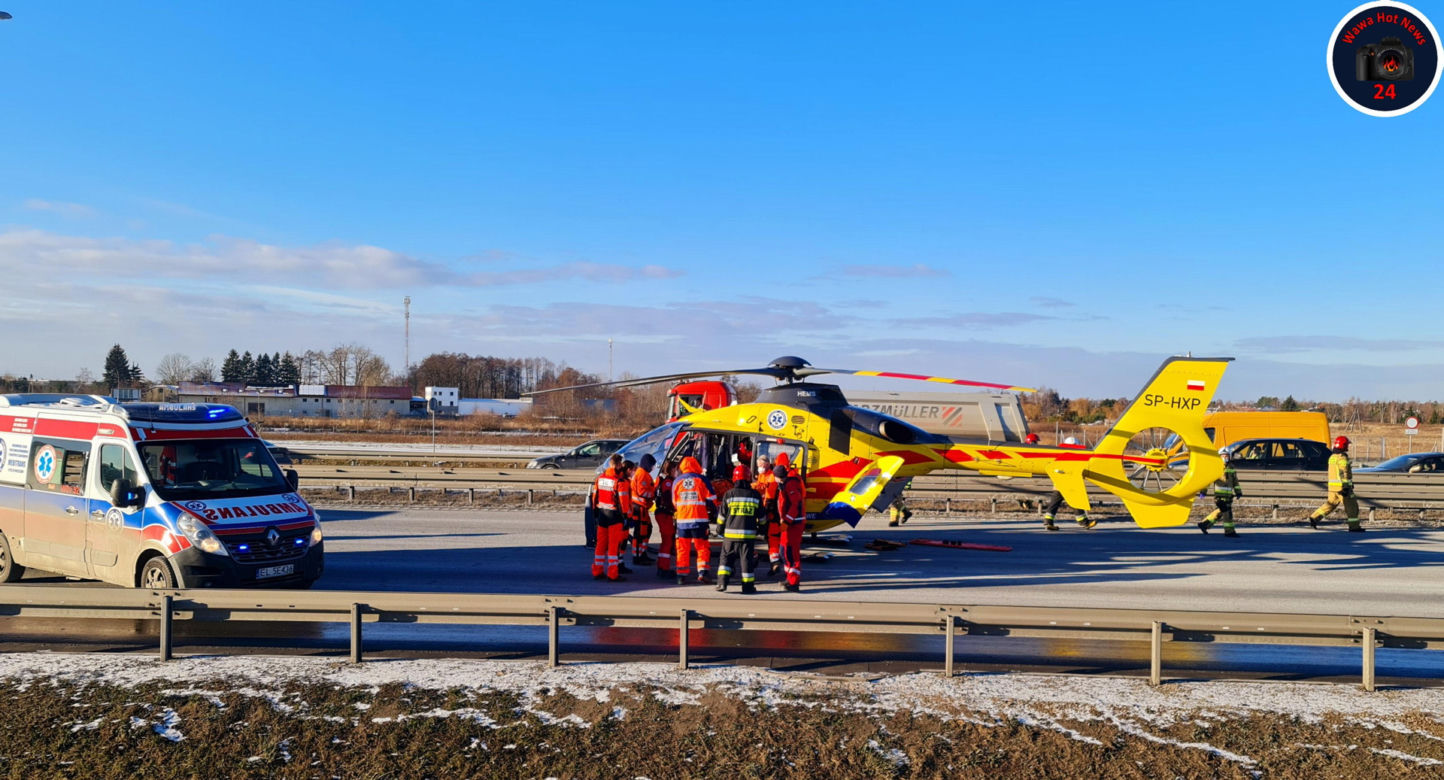 Poważny wypadek na trasie S8 pod Pruszkowem