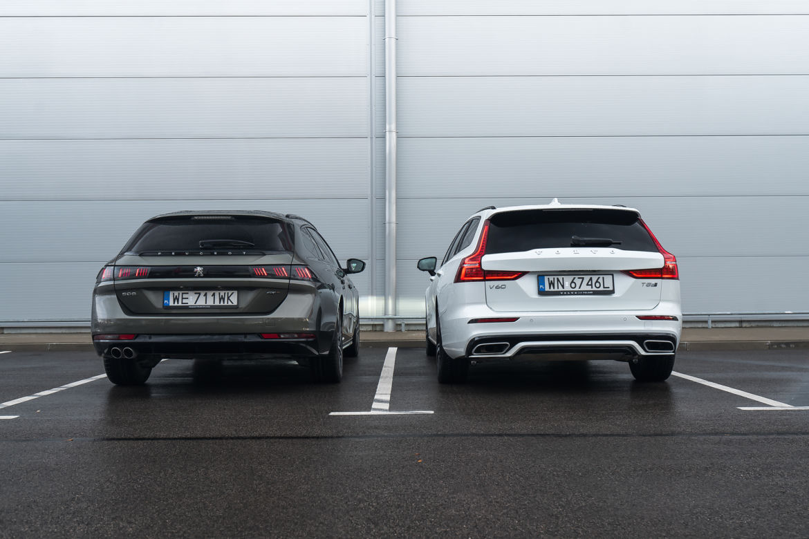 Volvo V60 T8 Twin Engine AWD R-Design AT8 vs. Peugeot 508 SW GT 2.0 BlueHDI 177 KM AT8
