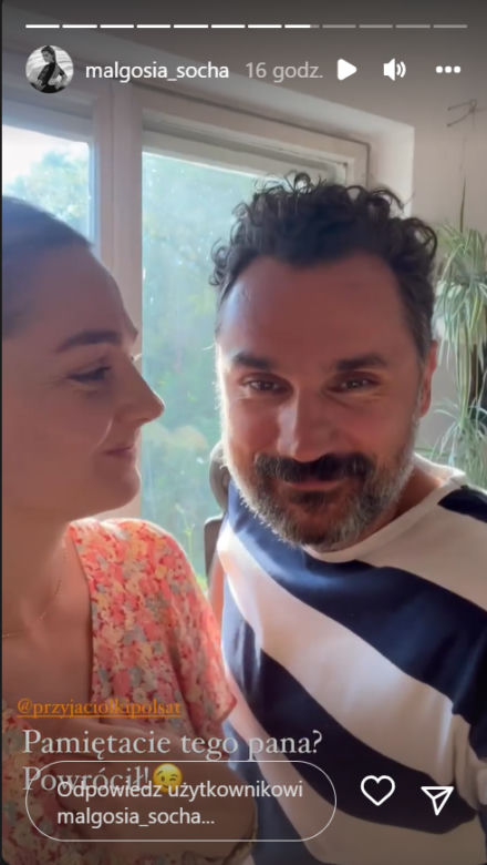 Przyjaciółki po wakacjach 2022. Inga (Małgorzata Socha), Łukasz (Piotr Jankowski)