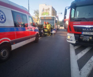 Wypadek na rondzie Jagiellonów w Bydgoszczy