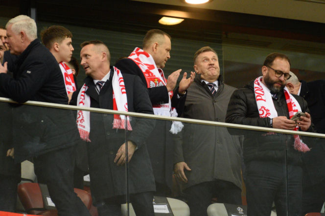 Karol Nawrocki i Przemysław Czarnek na mecze Polska - Albania