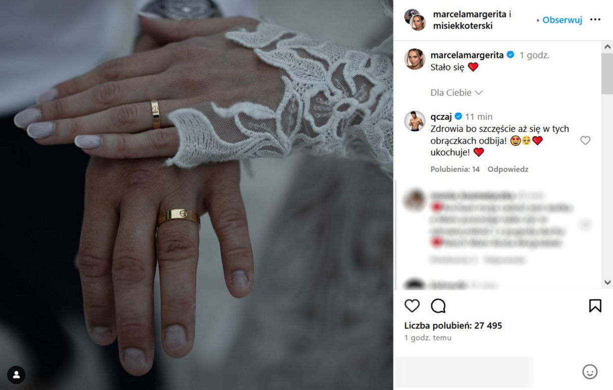 Misiek Koterski i Marcelina Leszczak wzięli ślub
