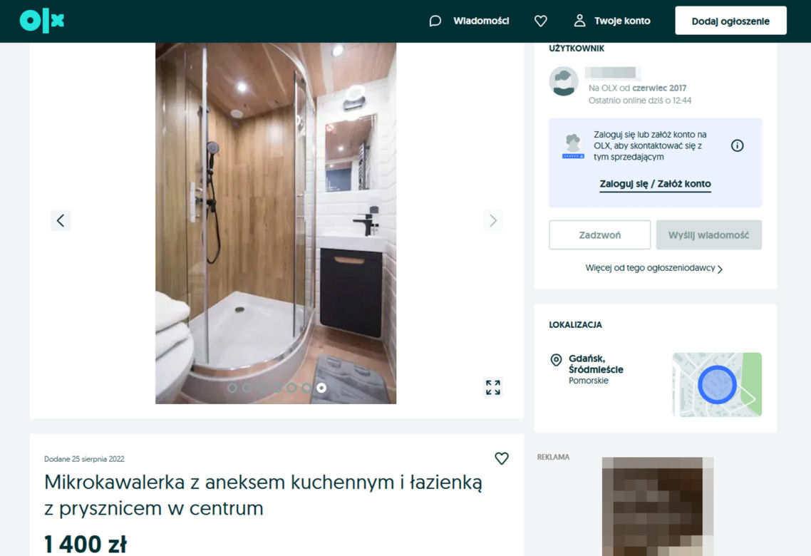 Gdańsk. Tak wygląda mikrokawalerka w centrum miasta. Powierzchnia: 10 m kwadratowych